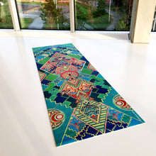 Yoga mat with hand-painted print: Island of the Gods